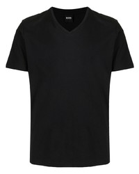Мужская черная футболка с v-образным вырезом от BOSS
