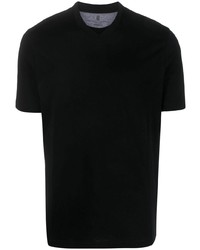 Мужская черная футболка с v-образным вырезом от Brunello Cucinelli