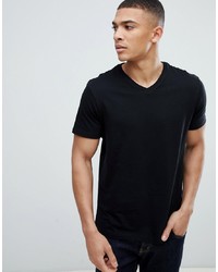 Мужская черная футболка с v-образным вырезом от Burton Menswear