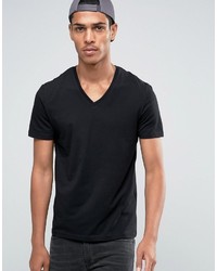 Мужская черная футболка с v-образным вырезом от Celio