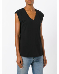 Женская черная футболка с v-образным вырезом от Frame