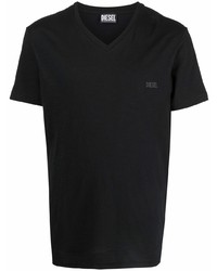 Мужская черная футболка с v-образным вырезом от Diesel