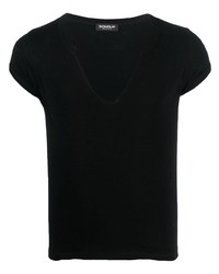 Мужская черная футболка с v-образным вырезом от Dondup