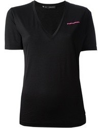 Женская черная футболка с v-образным вырезом от DSquared