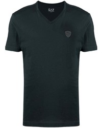 Мужская черная футболка с v-образным вырезом от Ea7 Emporio Armani
