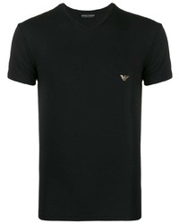 Мужская черная футболка с v-образным вырезом от Emporio Armani