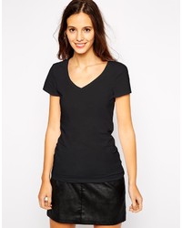 Женская черная футболка с v-образным вырезом от Esprit