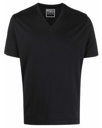 Мужская черная футболка с v-образным вырезом от Fedeli