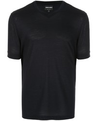 Мужская черная футболка с v-образным вырезом от Giorgio Armani