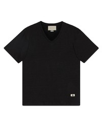 Мужская черная футболка с v-образным вырезом от Gucci