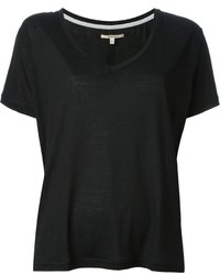 Женская черная футболка с v-образным вырезом от J Brand