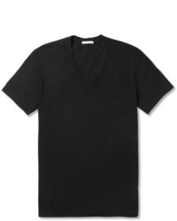 Мужская черная футболка с v-образным вырезом от James Perse