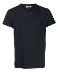 Мужская черная футболка с v-образным вырезом от Jil Sander