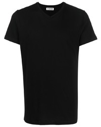 Мужская черная футболка с v-образным вырезом от Jil Sander