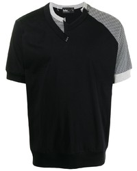 Мужская черная футболка с v-образным вырезом от Kolor