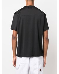 Мужская черная футболка с v-образным вырезом от Courrèges