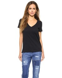 Женская черная футболка с v-образным вырезом от Madewell