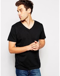 Мужская черная футболка с v-образным вырезом от Nudie Jeans