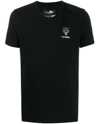 Мужская черная футболка с v-образным вырезом от Plein Sport