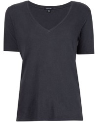 Женская черная футболка с v-образным вырезом от R 13