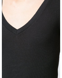 Женская черная футболка с v-образным вырезом от RE/DONE