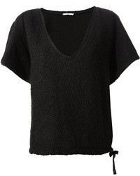 Женская черная футболка с v-образным вырезом от Societe Anonyme