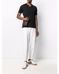 Мужская черная футболка с v-образным вырезом от Fedeli