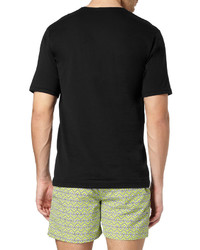 Мужская черная футболка с v-образным вырезом от Sunspel