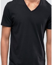 Мужская черная футболка с v-образным вырезом от Celio