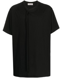 Мужская черная футболка с v-образным вырезом от Yohji Yamamoto