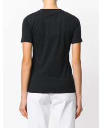 Женская черная футболка с вышивкой от Philipp Plein