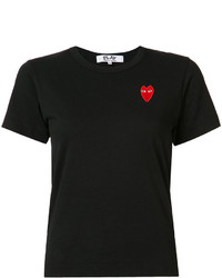 Женская черная футболка с вышивкой от Comme des Garcons