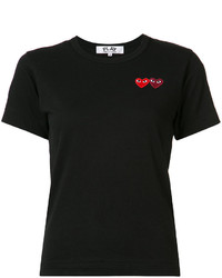 Женская черная футболка с вышивкой от Comme des Garcons