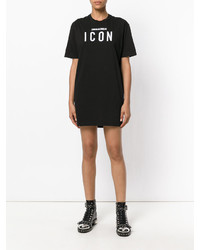 Женская черная футболка с вышивкой от Dsquared2