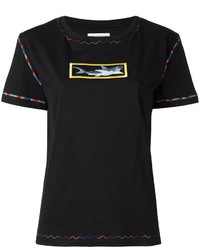Женская черная футболка с вышивкой от J.W.Anderson