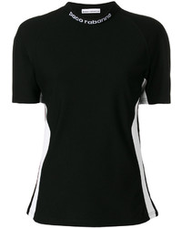 Женская черная футболка с вышивкой от Paco Rabanne
