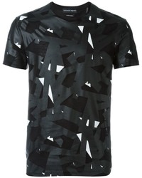 Мужская черная футболка с геометрическим рисунком от Alexander McQueen
