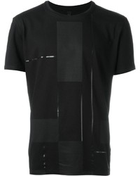 Мужская черная футболка с геометрическим рисунком от Drome
