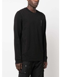 Мужская черная футболка с длинным рукавом с вышивкой от Moncler