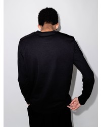 Мужская черная футболка с длинным рукавом с вышивкой от Moncler