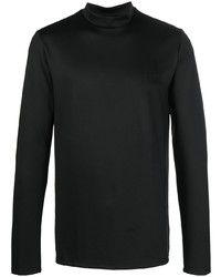 Мужская черная футболка с длинным рукавом с вышивкой от MM6 MAISON MARGIELA