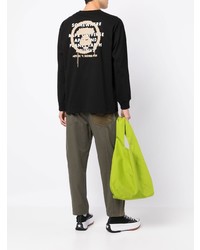 Мужская черная футболка с длинным рукавом с принтом от AAPE BY A BATHING APE