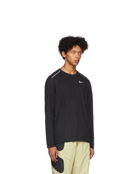 Мужская черная футболка с длинным рукавом с принтом от Nike