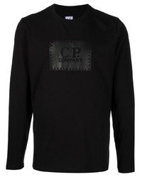 Мужская черная футболка с длинным рукавом с принтом от C.P. Company
