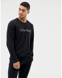 Мужская черная футболка с длинным рукавом с принтом от Calvin Klein