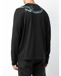 Мужская черная футболка с длинным рукавом с принтом от Givenchy