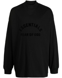 Мужская черная футболка с длинным рукавом с принтом от FEAR OF GOD ESSENTIALS