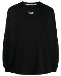 Мужская черная футболка с длинным рукавом с принтом от Gcds