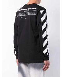 Мужская черная футболка с длинным рукавом с принтом от Off-White