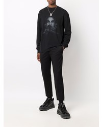 Мужская черная футболка с длинным рукавом с принтом от Han Kjobenhavn